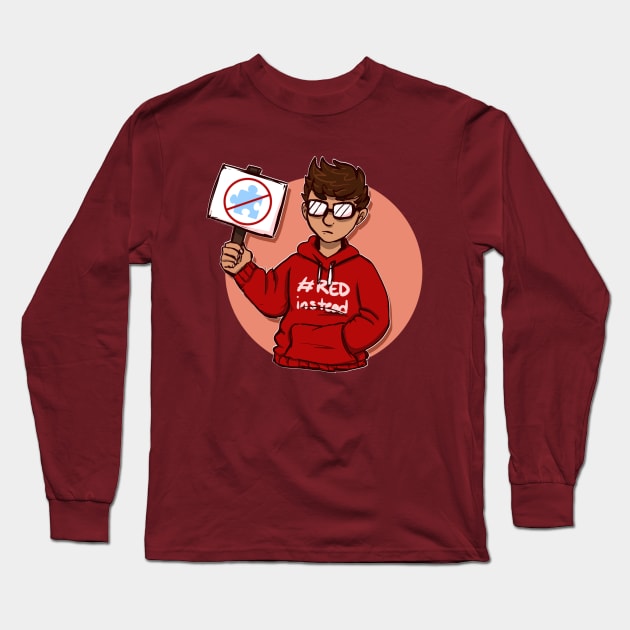 Red Instead Long Sleeve T-Shirt by raychromatic